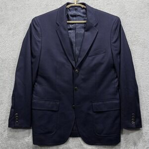 J Crew Suit Jacket Men 42R Blue Ludlow Blazer Flannel Wool Vitale Barberis Italy
